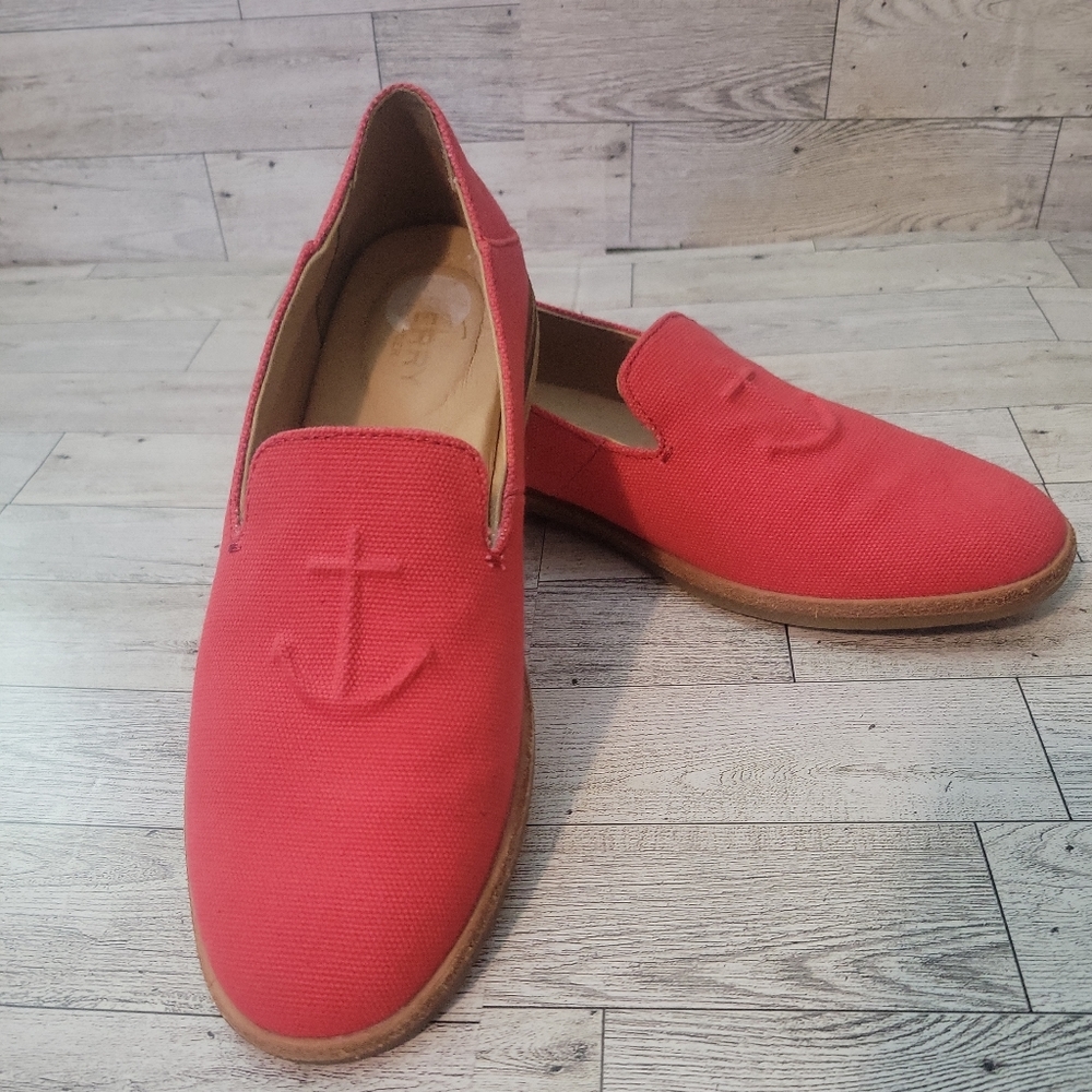 Sperry‎ Top-Sider Womens Size 7 Sea Port Levy Canvas Loafers Red
